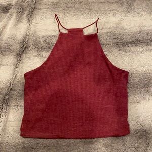 Maroon high neck crop top. Brand: Me to We. Size S